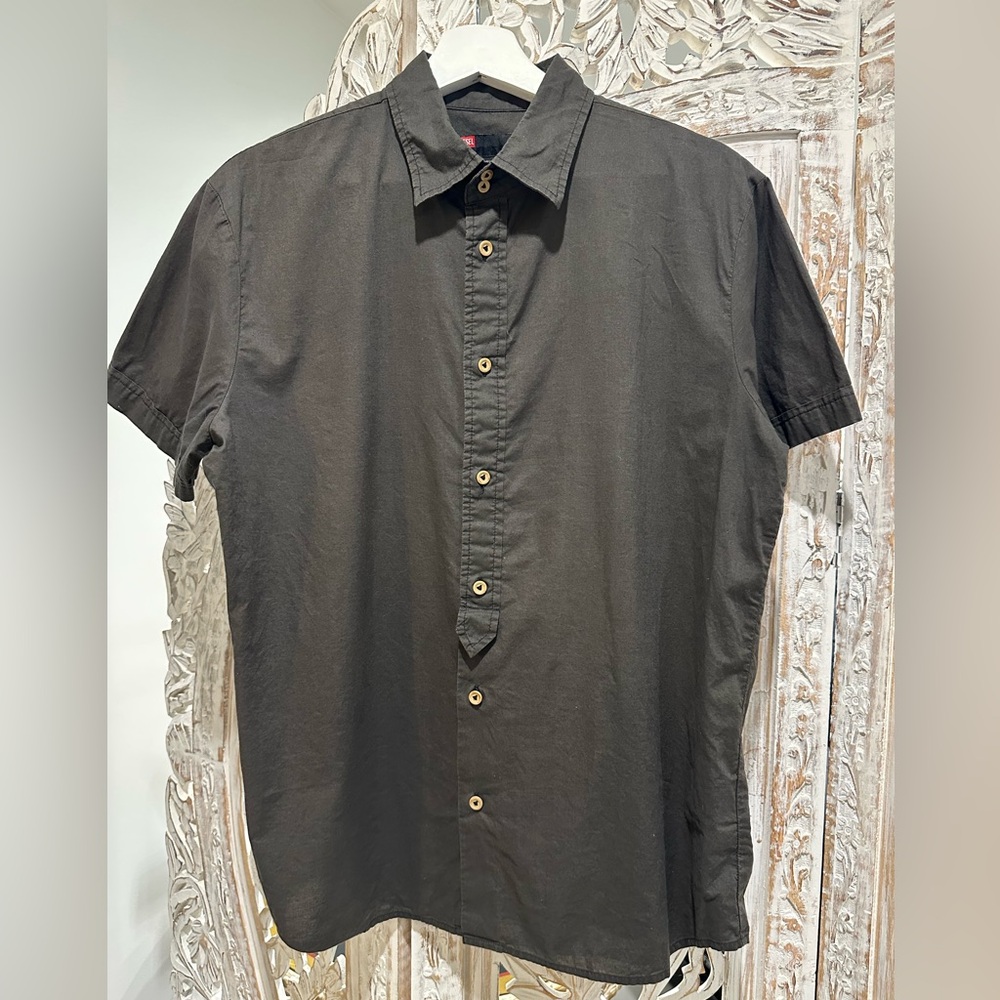 Diesel Men's Short-Sleeve Button-Down Shirt - Black